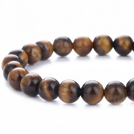 4Pcs/Set Couple Bracelet Assorted 8mm Round Beads Natural Stones Elastic Stress Relief Men Women Tiger Eye Bracelet Fashion Jewelry