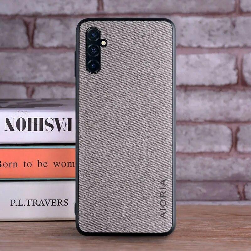 

Чехол для Samsung Galaxy A13 5G, роскошный текстильный кожаный чехол из мягкого ТПУ, жесткий чехол для телефона Samsung Galaxy A13, чехол Funda светло-серый