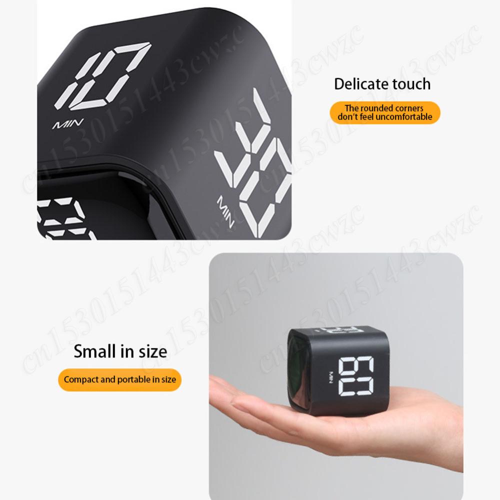 Cube Digital Timer LED Display Gravity Sensor Multi-Function Dual Modes Electronic Alarm Clock 5/10/30/60 Minute Settings Timer