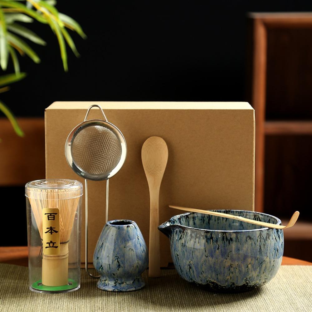 

6 Piece/Set Kiln-change Color Japanese Matcha Tea Set Matcha Tea-Making Tools Tea Enthusiasts Style I