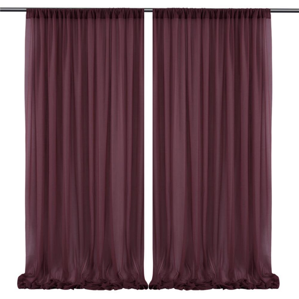 

Chiffon Backdrop Curtain Wrinkle-Free Photography Backgrounds Wedding Party Decor темно-червоний колір