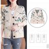 Autumn Winter Women's Plus Size Knitted Cardigan V-neck Printed Knitted Cardigan Sweater Jacket Knitted Top Outerwear.