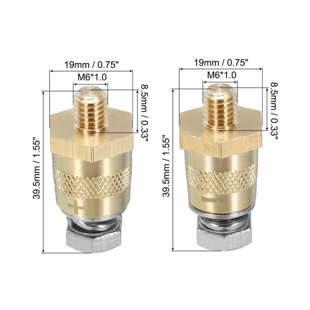 uxcell Borne M6 de încărcare, borne conector pozitive sau negative, adaptor post conector