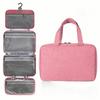 Solid Color Makeup Bags Large Capacity Wash Pouch Casual Hanging Cosmetic Bags  Bathroom
