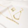 Luxury Super Flash Full Diamond Square Emerald Necklace Set, Yellow Pink Crystal Bracelet Earrings Jewelry