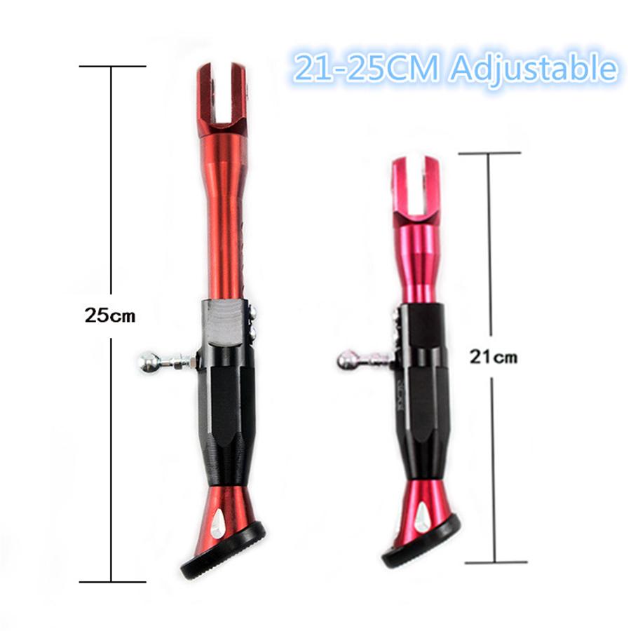 Universal Motorcycle Parts Adjustable Height 21-25CM Kickstands Motor Scooter Modified Foot Bracket CNC Aluminum Alloy Side Stands