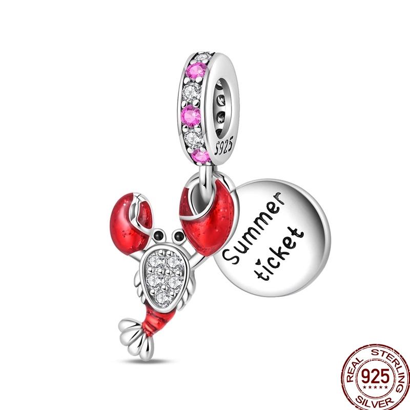 100% Copper Crown Shrimp Crab Charms Beads Butterfly Heart Birthday Pendants Fit Bracelet Jewelry Gifts Marking