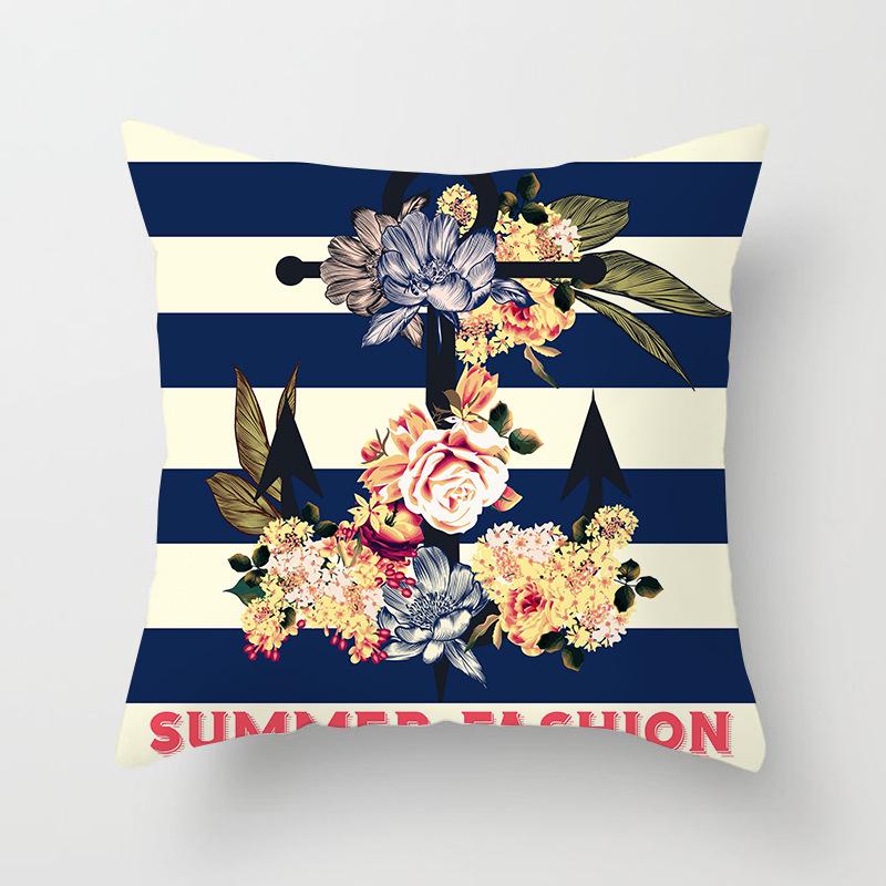 Painted Tree Digital Printed Peach Skin Square Pillow Cushion Cover Home Furnishings