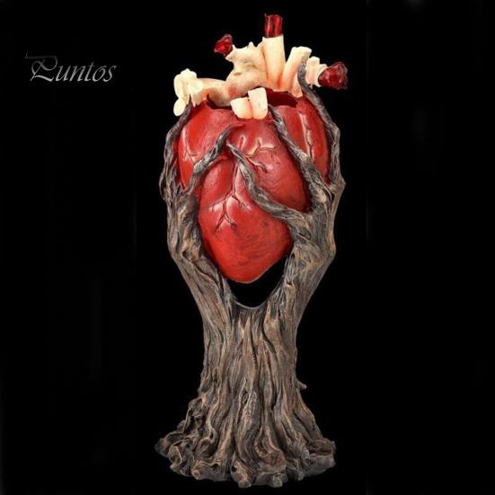 Halloween Herz Treeman Figurine Spooky Baum Hält Herz Harz Statue Skulptur Indoor Outdoor Garten Desktop Dekoration Ornament