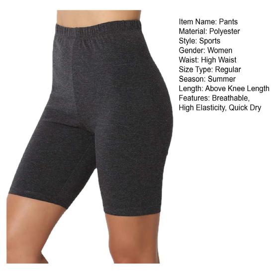 Yousheng Women Yoga Shorts Elastic High Waist Tight Fitness Slim Fit Solid Color Butt-lifted Basic Workout Summer Bottoms Women Clothes