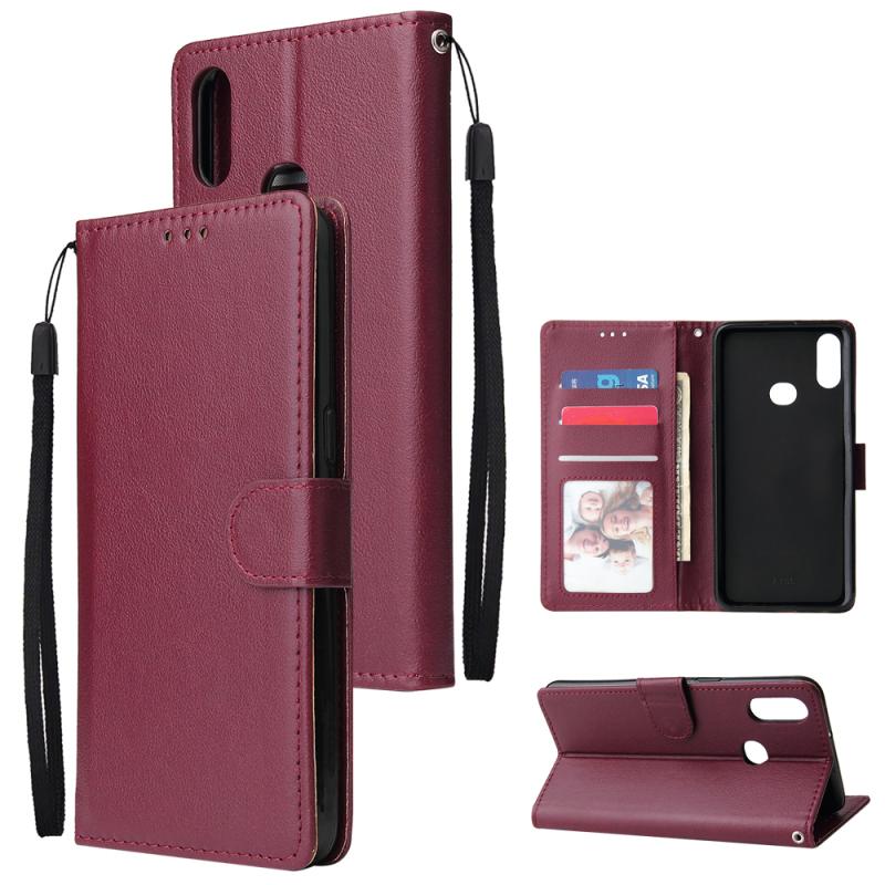 For Samsung A10S A20S Cellphone Cover Mobile Phone Shell Buckle Closure Cards Slots PU Leather Smart