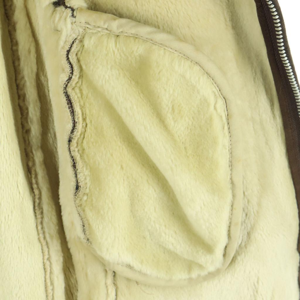 KETTY Long sleeve Boa liner with hood Leather coat M Brown Women Used