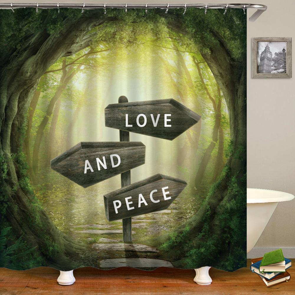 Fairy Dream Forest Shower Curtain Waterproof Bathroom Curtain Polyester Cartoon Fantasy Bath Curtain Home Decoration With Hooks