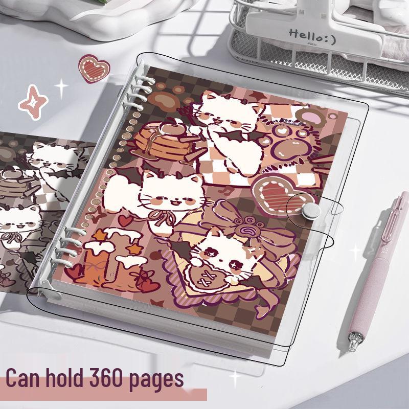 PVC A5 Waterproof Planner - Meow Fun Time Notebook with Transparent Soft Cover, Safe for Hands, Ideal for High School Students