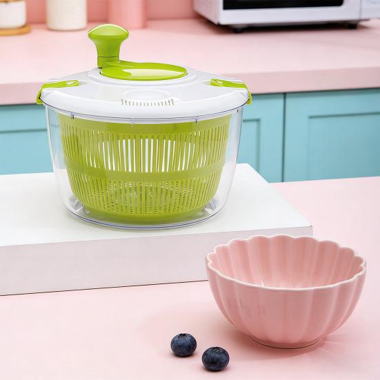 Large Salad Spinner Dehydrator with Stainless Steel Basin And Filter Basket 3/5L Multi-Use Vegetable Washer Dryer Strainer for Fruits And Lettuce