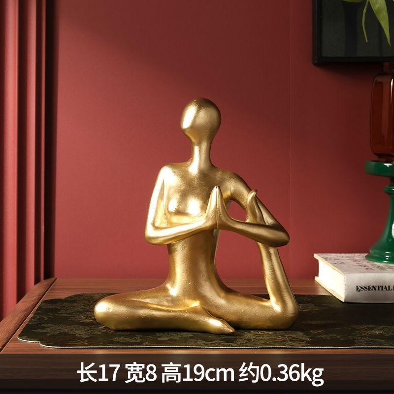 

Creative Gold Resin Yoga Figurine Sculpture Craft Bookshelf Ornament Art Yoga Female Statue Living Room Interior Aesthetic Decor