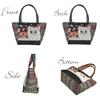 Mini Cat Print Tote Bag, Lunch Bag, Mini Tote, Lightweight, Cat, Cobran Weave, Handbag, Sub-Bag, ki-188 (No. 3 Pattern)