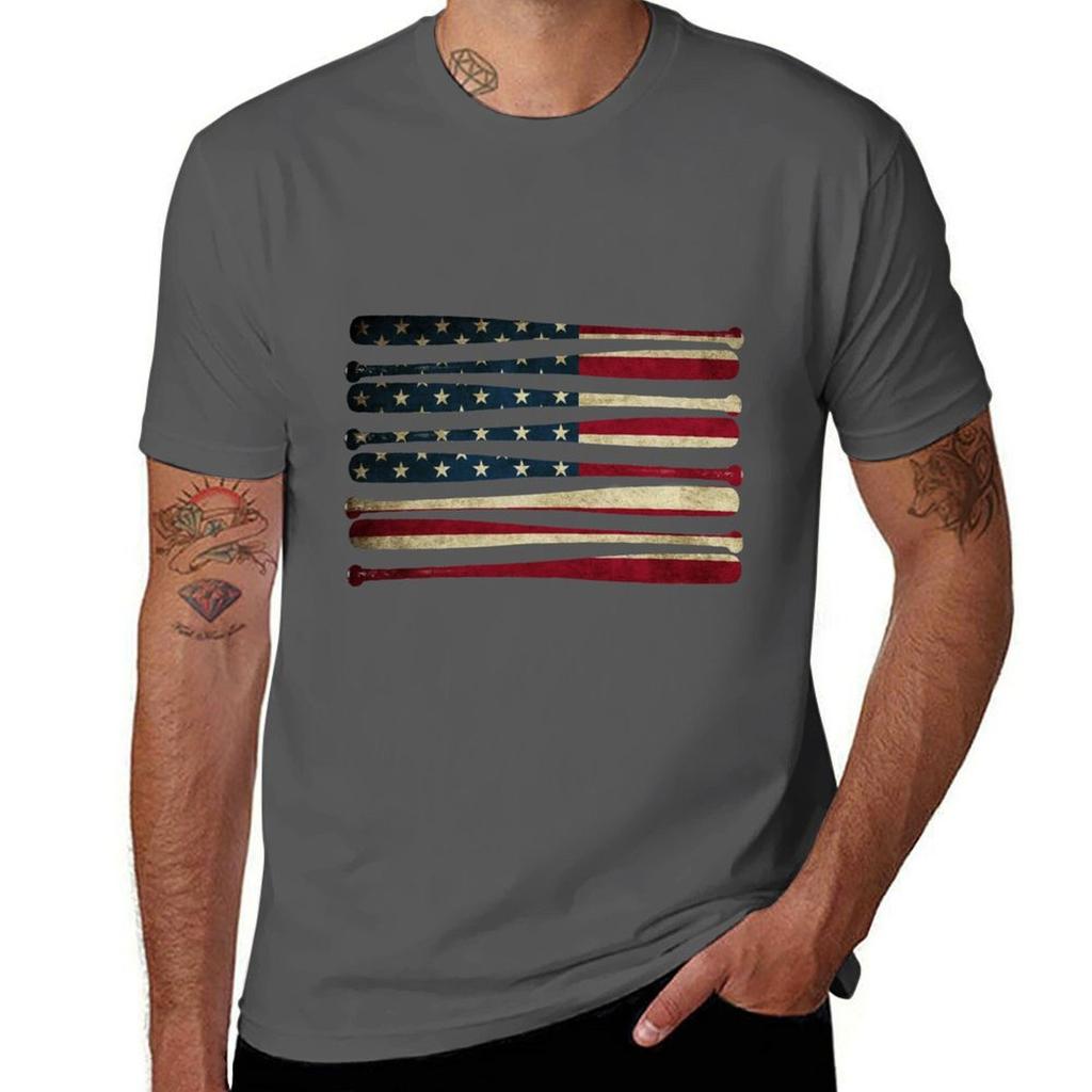 Amerika Baseballflagge T-Shirt Arbeitskleidung Atmungsaktives T-Shirt