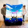 Japanese Games Umbreon and Sylveon Print Cartoon Blanket Flannel Fluffy Soft Blanket for Adult Kids Plush Sofa Bed Car Camping