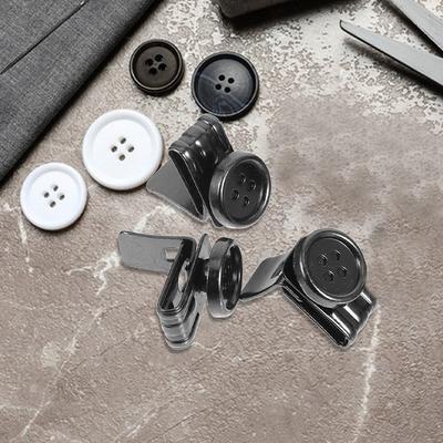 4 Stück Bewegliche Nähfreie Hosenträgerknöpfe Metallclips für Jeanshosen Ersatz DIY-Zubehör Schwarze Knöpfe für Schnalle