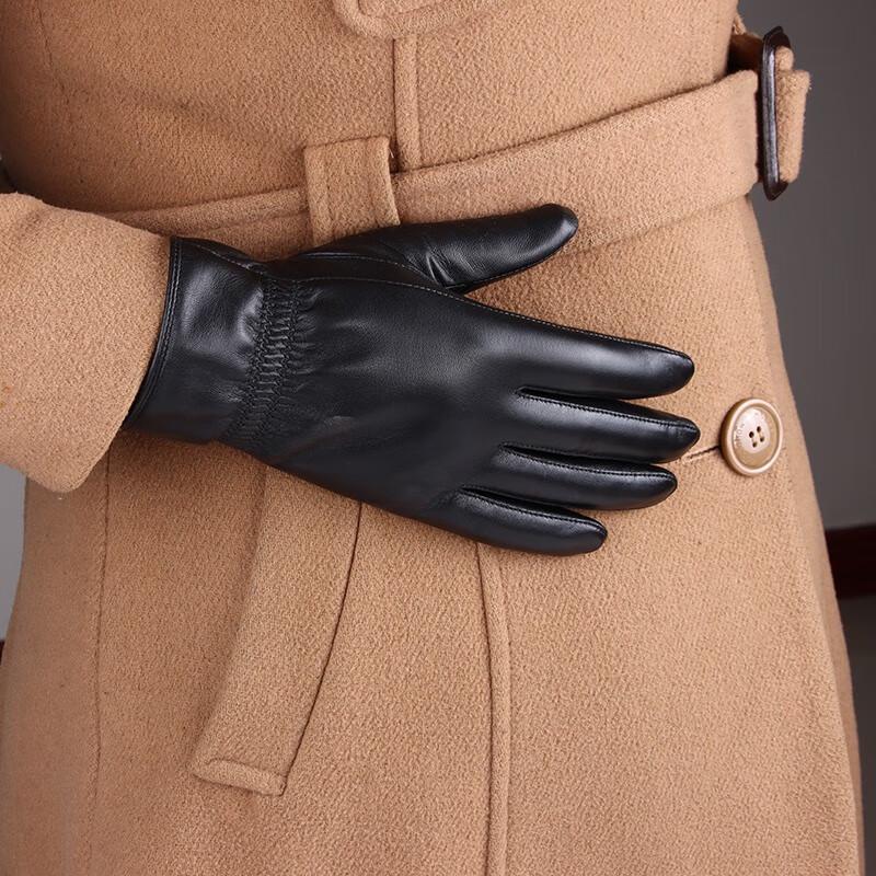 Hengyuanxiang Women's Sheepskin Winter Cycling Gloves