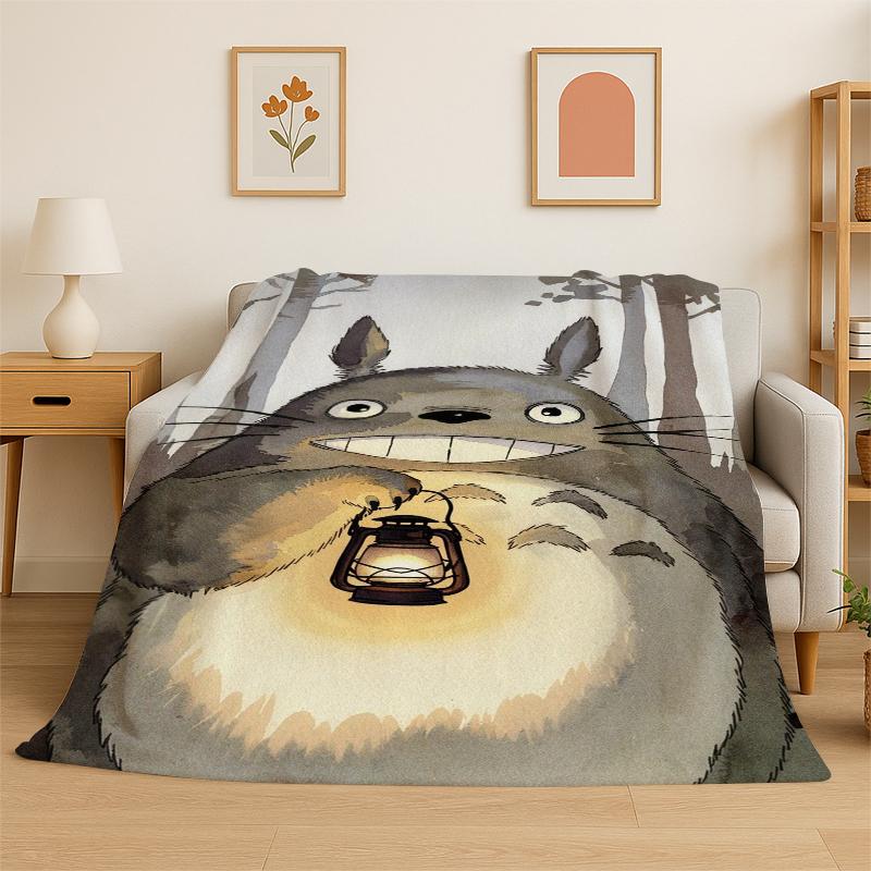 Klassische T-Totoro Cartoon Niedliche Flanelldecke Weiche Warme Überwurfdecke für Schlafzimmer Wohnzimmer Bett Reisen Camping Picknick Kind
