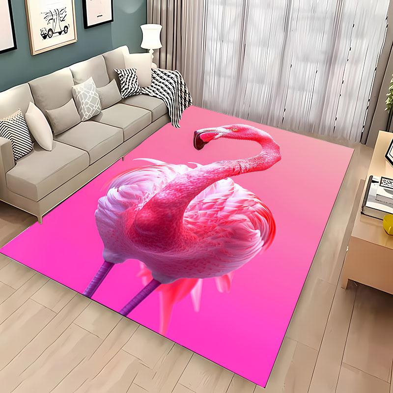 HD Printing Pink Flamingo Large Area Carpets for Home Living Room  Kids Bedroom Sofa Doormat Kitchen Floor Rugs Anti-slip  Decor