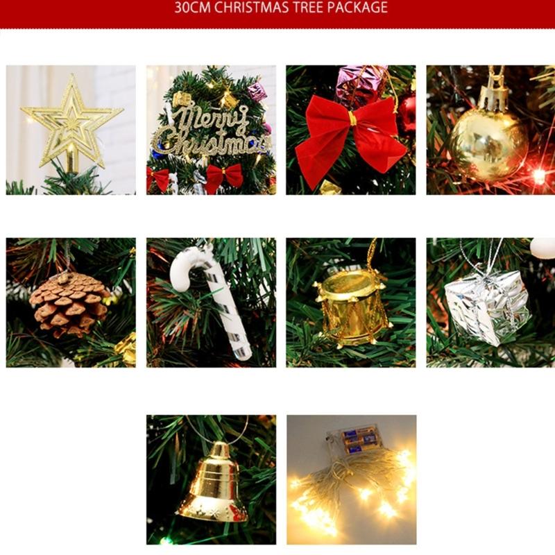 Tabletop Artificial Christmas Tree Set Small Mini Christmas Tree Set with Lights
