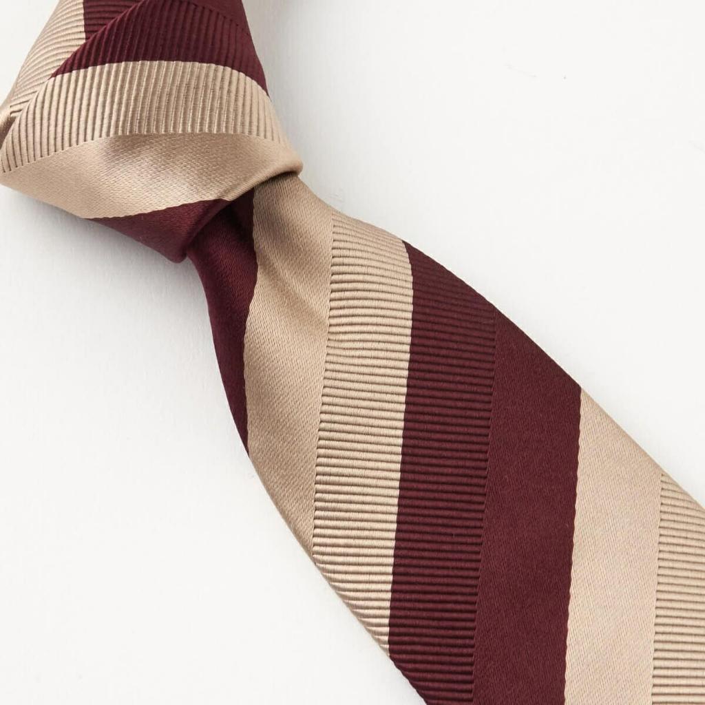 [Ojie] Men's Tie, SilkCotton Blend, Regular Tie, Yamanashi Tie, Mogador Regimental, Made In Japan, Business, Stylish