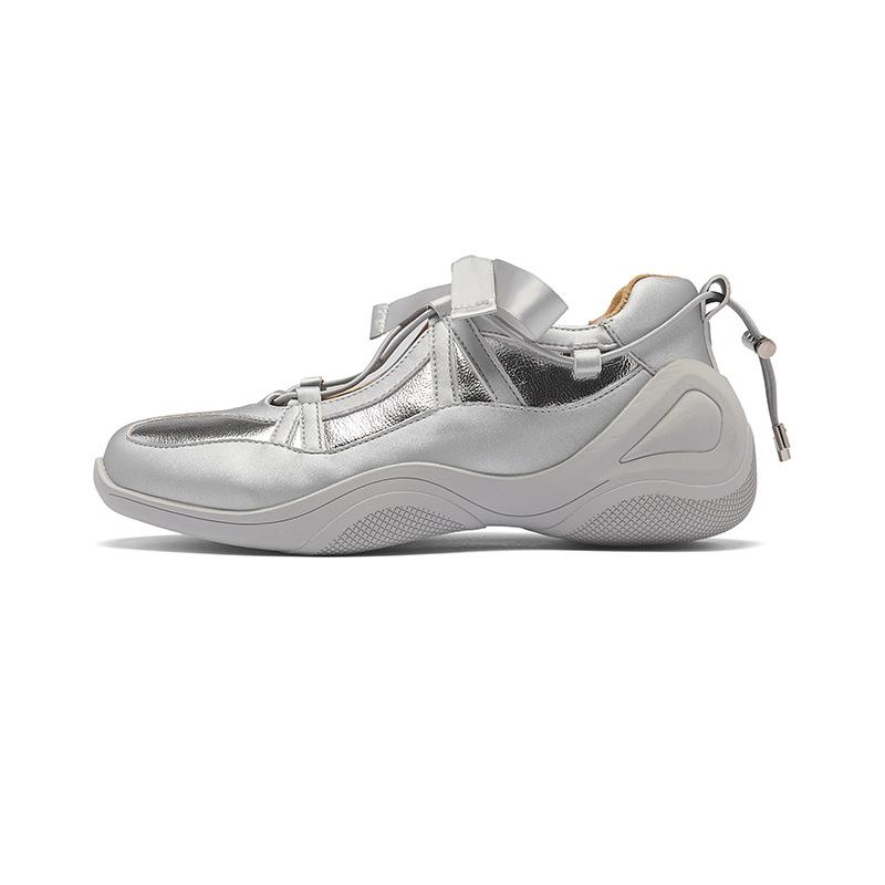 Augustine sports Mary Jane shoes women's 2025 new summer outer wear platform-soled German training single shoes silver casual shoes