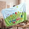 Monsieur. Couverture en flanelle personnalisée pour hommes et petites filles, texte nom personnalisé imprimé, couverture chaude et douce pour canapé lit