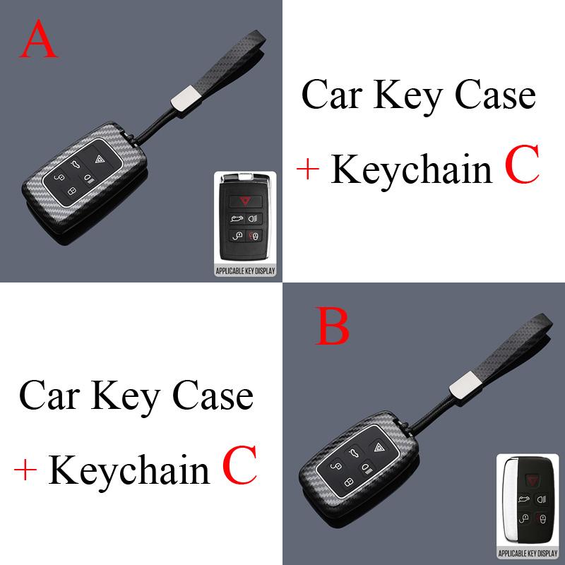 5 Buttons Carbon Style ABS Car Key Case Cover Fob for Land Rover Range Rover Evoque Discovery Sport Velar Jaguar XE E-PACE XF