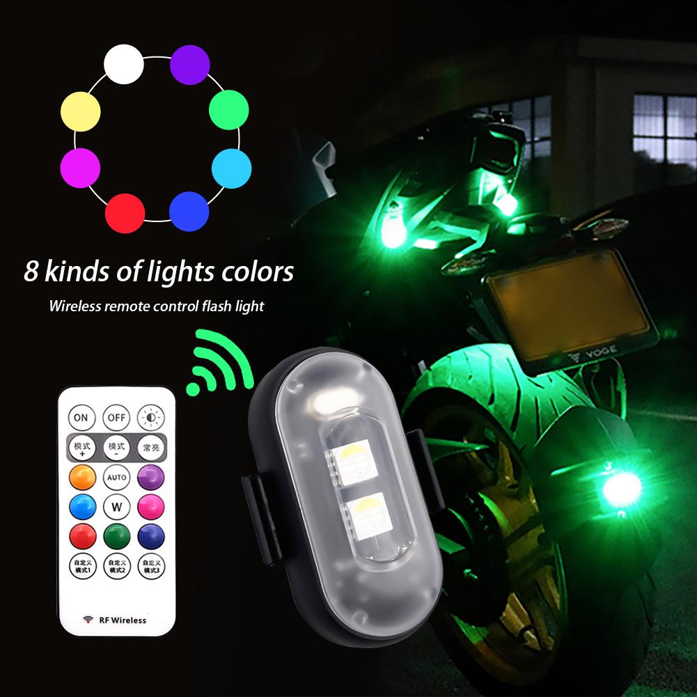 Auto Motorrad RGB LED Stroboskop Lichter 8 Farben LED Blitz Position Kabelloses Licht Flugzeug Flugzeug Hubschrauber Warnlichter