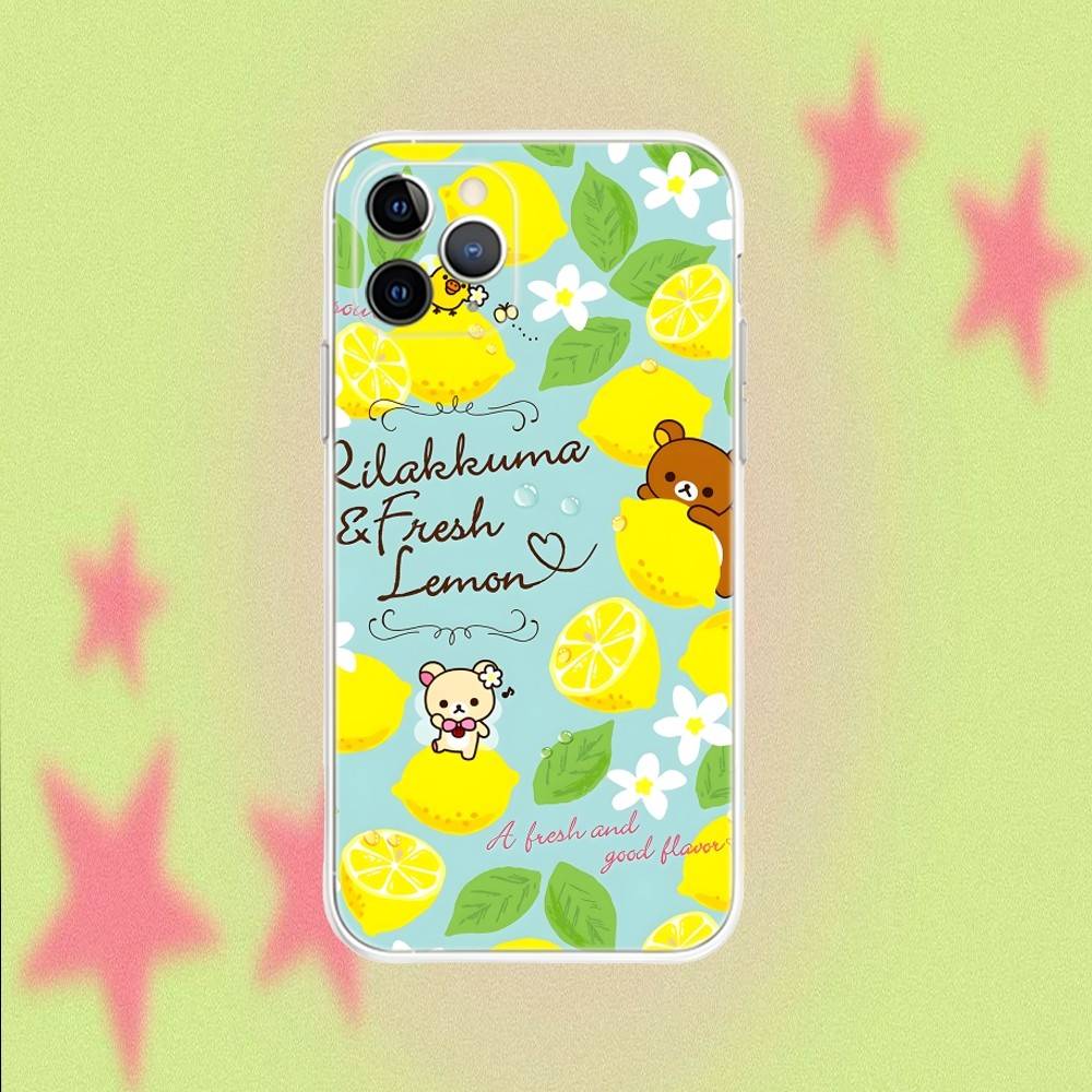R-Rilakkuma Bear CUTE Phone Case For iPhone 17,16,15,14,13,12,11 Pro,Max,Plus,Air,X,XS,XR,SE,Mini Transparent Soft