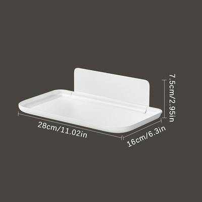 Mensola pieghevole a parete salvaspazio, supporto portaoggetti pieghevole, supporto per telefono senza foratura, vassoio portaoggetti per router Wi-Fi, organizer per la casa