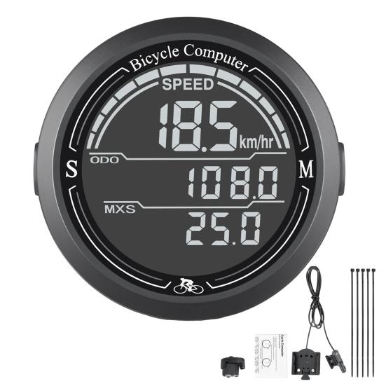 Bicycle Speedometer Wireless Odometer Large Screen Design Easy To Read IP67 Waterproof Easy To Install Magnetic Bike Computer
