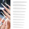 10pcs Professional Long Pointed Nail Tip Home Salon Fake False Nail Set Manicure Tool