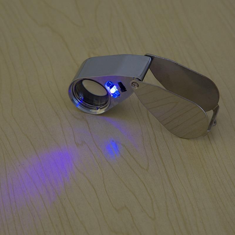 1Pc Sales with Banknote Inspection Function with Lamp Large Diameter Jewelry Mirror Magnifying Glass Banknote Inspection Lamp
