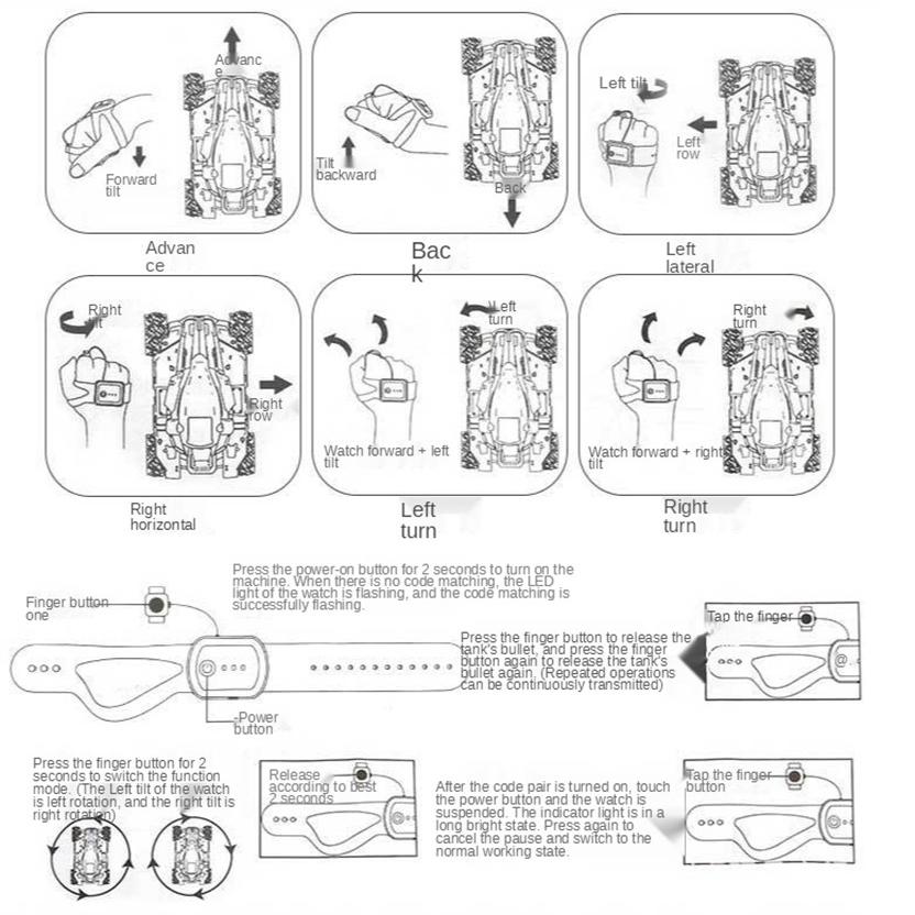 Remote Control Tank Water Bomb Tank Electric Gesture Remote Control Water Bomb Tank Car Multiplayer Children's toyAA