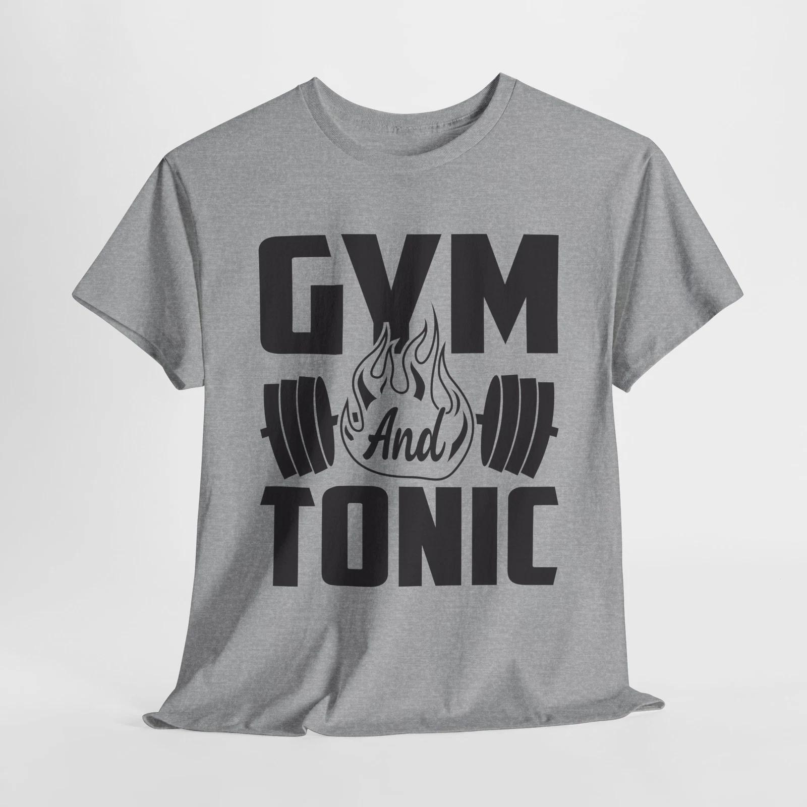 Футболка GYM AND TONIC | Мотивационная футболка для фитнеса | Футболка для тренировок по тяжелой атлетике 4XL