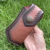 16 CM Foling Knife Holder Embossed Cowhide Scabbard Pocket  Knife Cover Leather Sheath Case  Camping Knife Holsters Belt Buckle