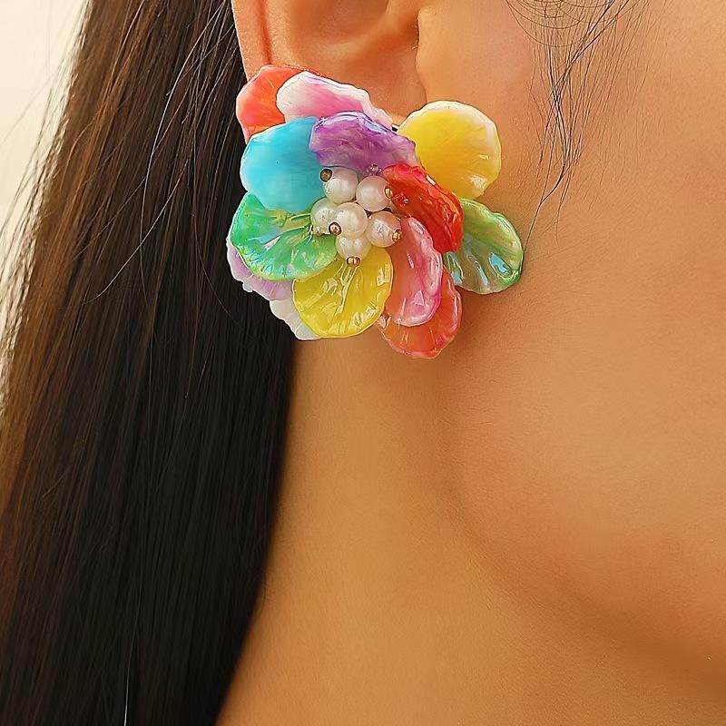 

Серьги-лепестки с допамином, свежие, милые, стереоскопического дизайна, для женщин 1 pair