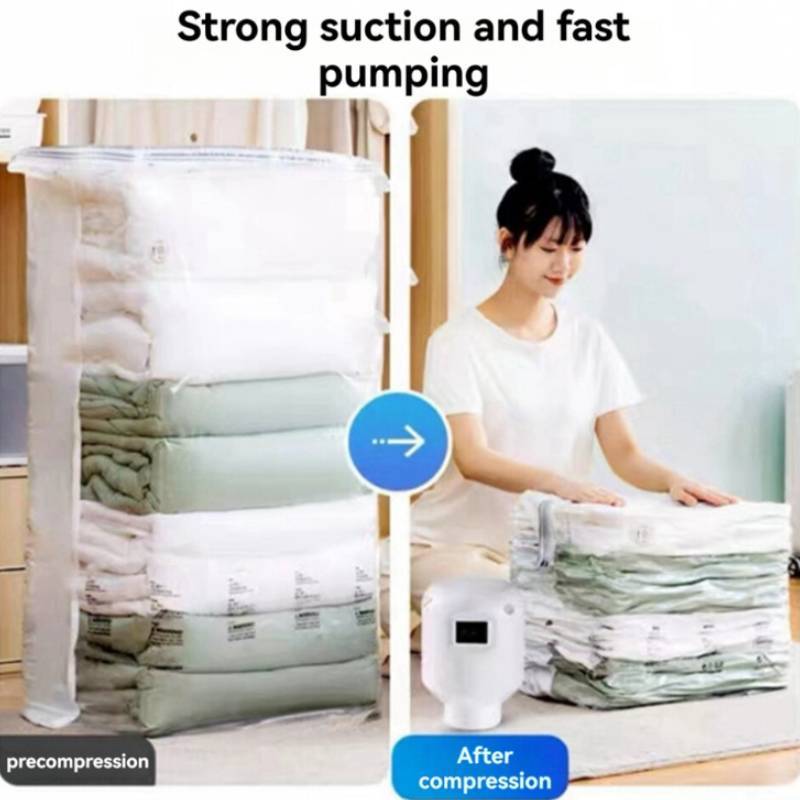 Vacuum Compression With Electric Pump For Home Organization