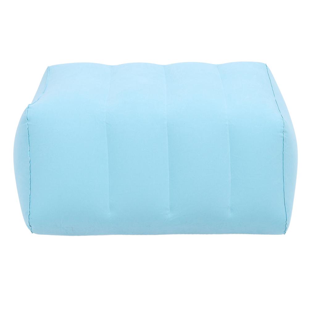 Inflatable Leg Elevation Pillow PVC Flocking Portable Inflatable Leg Wedge Pillow for Sleeping Swelling Blue