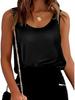Sleeveless Satin Round Neck Women's Vest - European & American Style