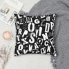 Punk Grunge Alphabet Pattern Pillowcase Polyester Cushion Cover Gift Throw Pillow Case Cover Home Square