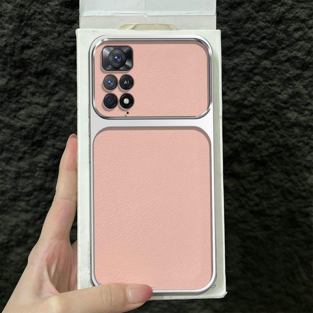 Premium Executive Leather Case for Xiaomi Redmi Note 12 Pro 4G 11S 11 5G Large Window Lens Protector Cover