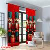 2pcs 2D flat printing Merry Christmas Trendy Curtains Christmas Nutcracker Soldier Gifts Digital Printed Polyester Drapes Party