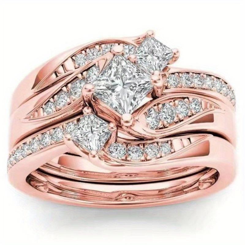 Colorful twist-embellished ring set, suitable for Valentine's Day and Christmas, dazzling, sweet holiday exclusive gift
