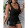 3-Pack Women'S Casual V-Neck Tank Tops, Solid Color Polyester Sleeveless Knit Vests for Spring/Summer/Autumn